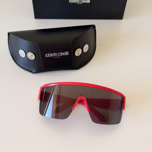 New! Roberto Cavalli Red Sunglasses, SRC037 09RV, Authentic - Picture 11 of 11